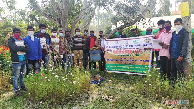 Skill Training of Rural Youth (STRY) on Scientific Beekeeping in collaboration with MANAGE, Hyderabad and SAMETI, Narendrapur