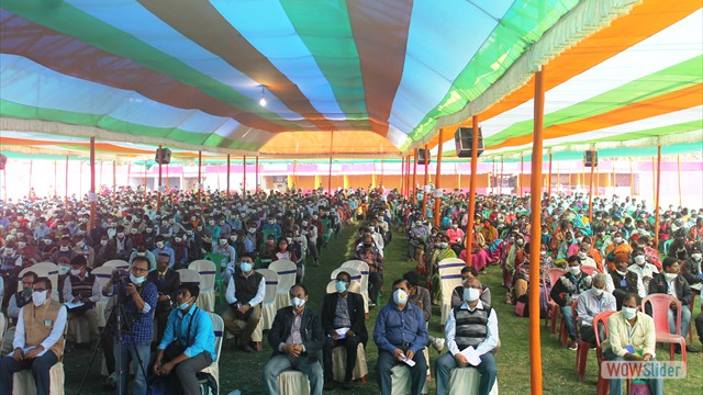 A view of the audience in the State Oilseed Kisan Mela