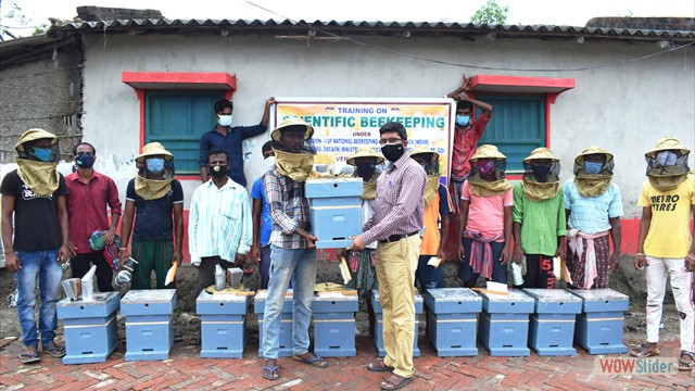 Distribution of beehives under National Beekeeping and Honey Mission (NBHM) of National Bee Board under GOI